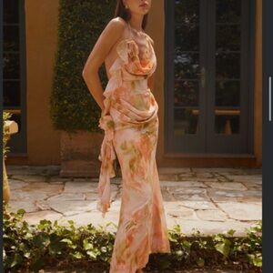 Floral Maxi Dress with Ruffle Details